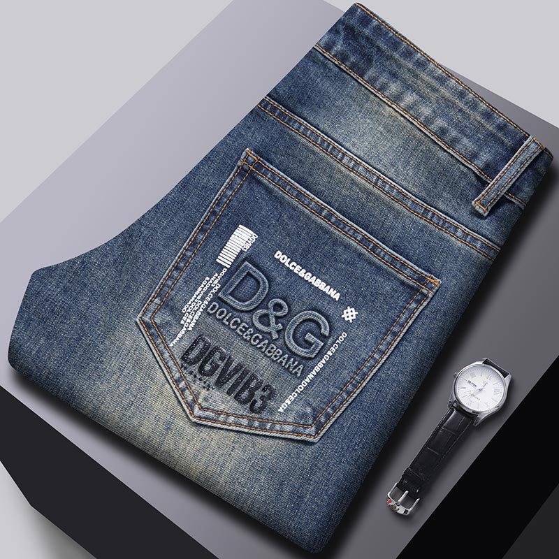 Dolce & Gabbana DG VIBE3 Embroidered Logo Slim Fit Jeans