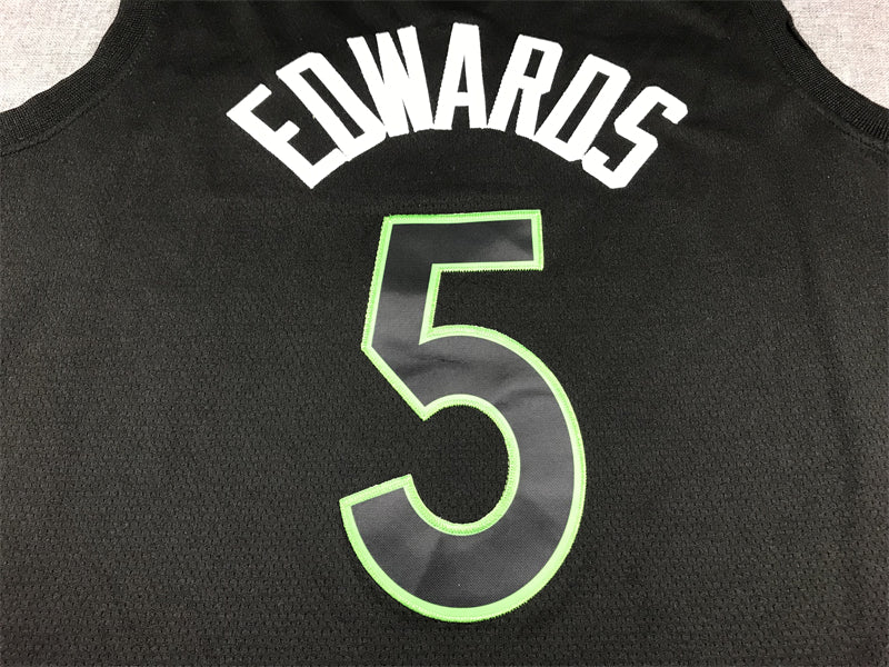 Men's Minnesota Timberwolves Anthony Edwards #5 Black 2022/23 Swingman Jerseys - Statement Edition