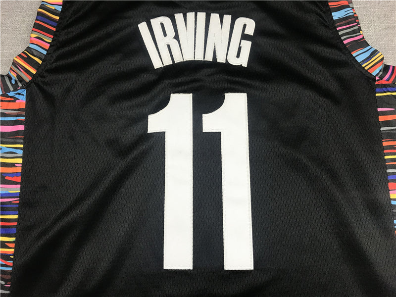 Men's Brooklyn Nets Kyrie Irving #11 Black Swingman Jerseys - City Edition