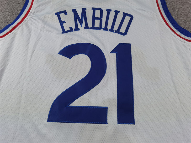 Men's Philadelphia 76ers Joel Embiid #21 White 2024/25 Swingman Player Jerseys - City Edition