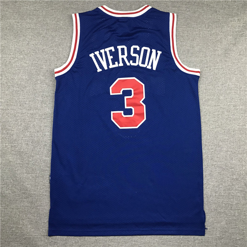 Men's Philadelphia 76ers Allen Iverson #3 Royal Swingman Jerseys
