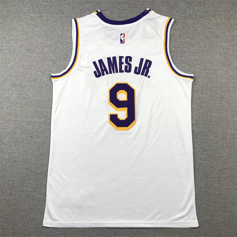 Men's Los Angeles Lakers Bronny James #9 White Swingman Player Jerseys - Association Edition