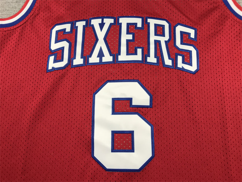 Men's Philadelphia 76ers Julius Erving #6 Red Hardwood Classics Swingman Jerseys