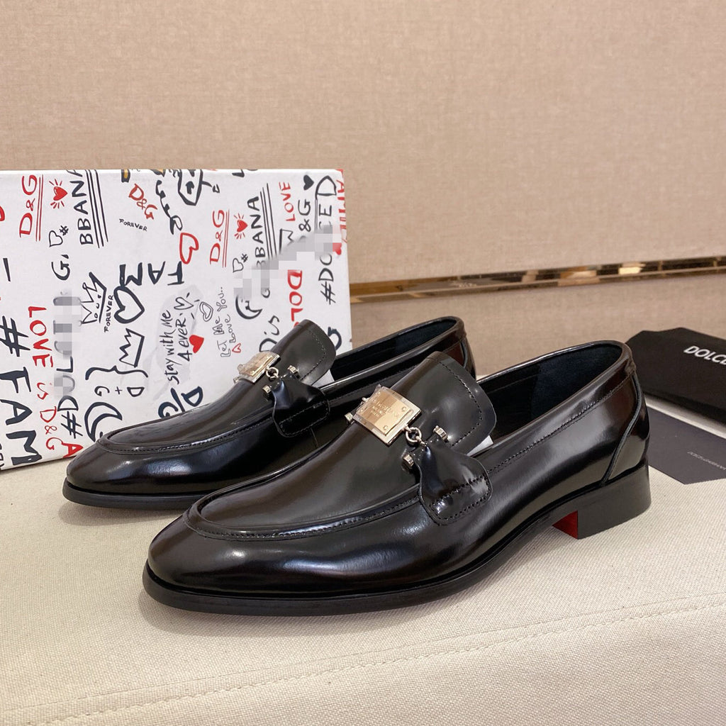 Dolce & Gabbana DG Logo Black Suede Loafers | Men's Luxury Slip-On Dress Shoes
