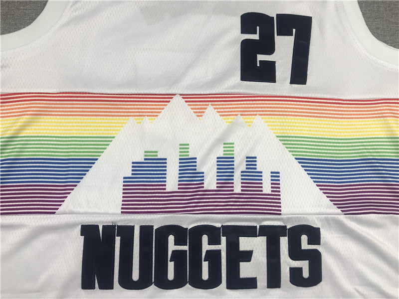 Men's Denver Nuggets Jamal Murray #27 NBA White Player Jerseys
