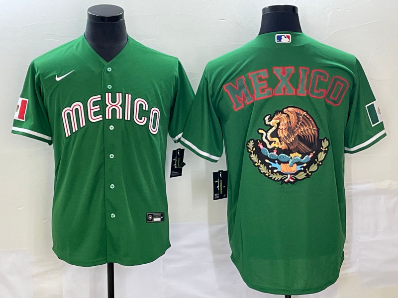Men's 2023 World Baseball Classic Mexico Green Replica Baseball Jerseys