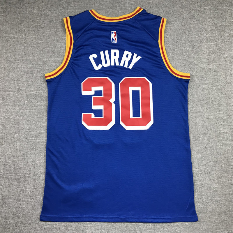 Men's Golden State Warriors Stephen Curry #30 Blue 2022 City Edition Jerseys