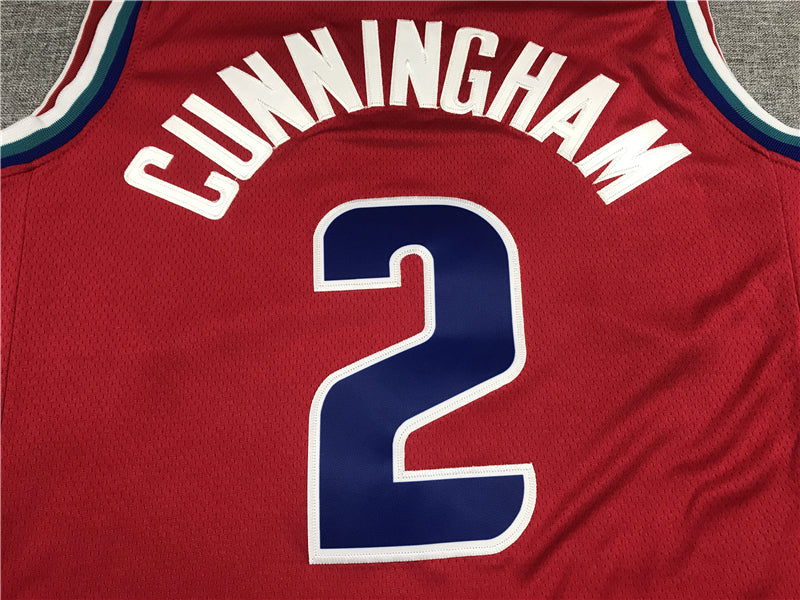 Men's Detroit Pistons Cade Cunningham Red 2021/22 Swingman Jerseys - City Edition