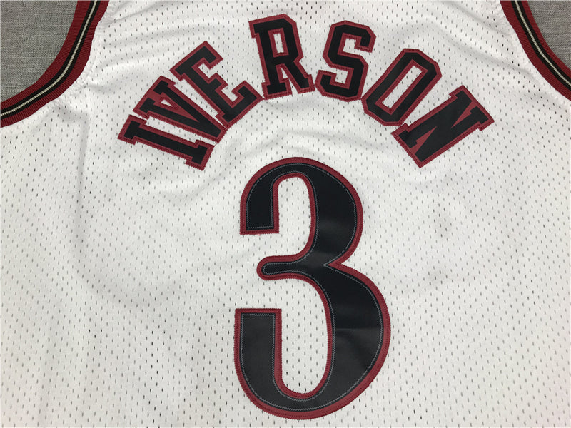 Men's Philadelphia 76ers Allen Iverson #3 White Swingman Jerseys