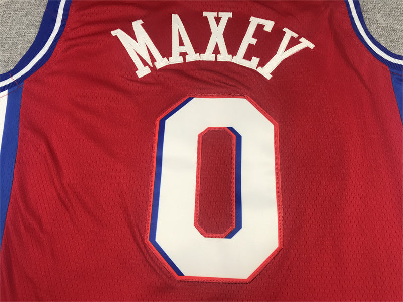 Men's Philadelphia 76ers Tyrese Maxey Red Fastbreak Replica Player Jerseys