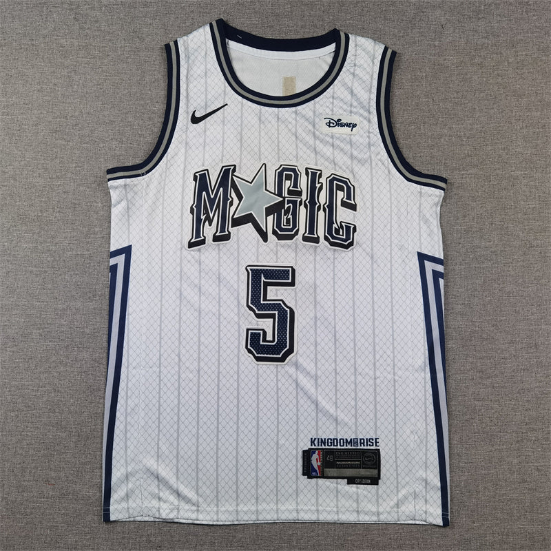Men's Orlando Magic Paolo Banchero #5 Silver 2024/25 Swingman Player Jerseys - City Edition