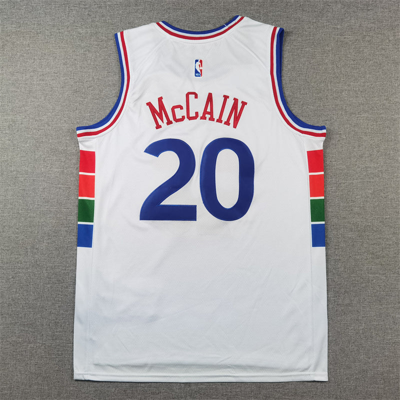 Men's Philadelphia 76ers Jared McCain #20 White 2024/25 Swingman Player Jerseys - City Edition