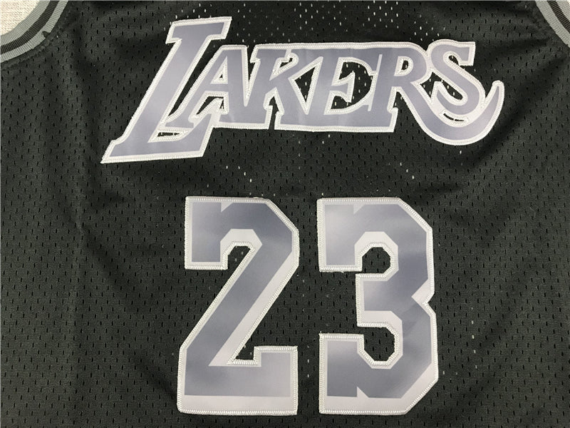 Men's Los Angeles Lakers LeBron James Black Hardwood Classics Swingman Jerseys