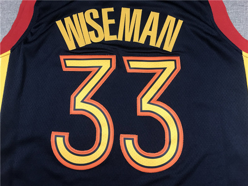 Men's Golden State Warriors James Wiseman #33 Navy Hardwood Classics Jerseys