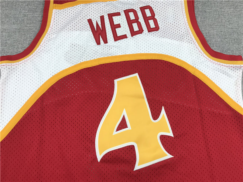 Men's Atlanta Hawks Spud Webb Red 1986-87 Hardwood Classics Swingman Jerseys