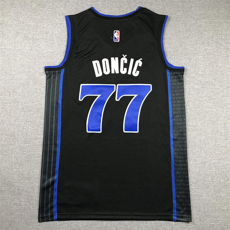 Men's Dallas Mavericks Luka Doncic #77 Black 2023/24 Swingman Jerseys - City Edition