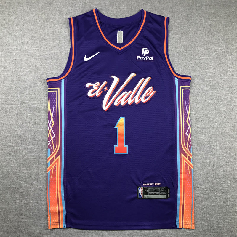 Men's Phoenix Suns Devin Booker #1 Purple 2023/24 Swingman Jerseys - City Edition