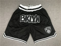 Men's Brooklyn Nets Black Basketball Retro Shorts1