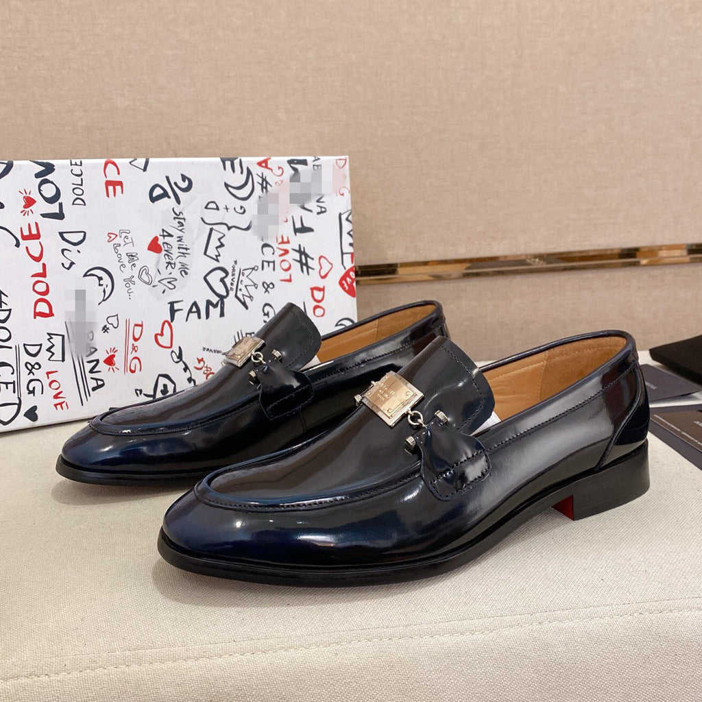 Dolce & Gabbana DG Logo Black Suede Loafers | Men's Luxury Slip-On Dress Shoes