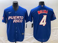Men's 2023 World Baseball Classic #4 Yadier Molina Puerto Rico Blue Jerseys