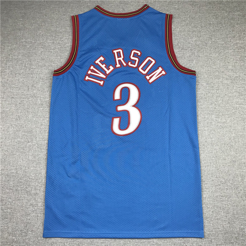Men's Philadelphia 76ers Allen Iverson #3 Blue Swingman Jerseys