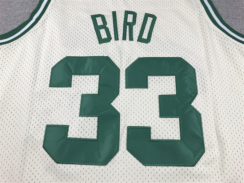 Men's Boston Celtics Larry Bird #33 Cream Hardwood Classics Swingman Jerseys