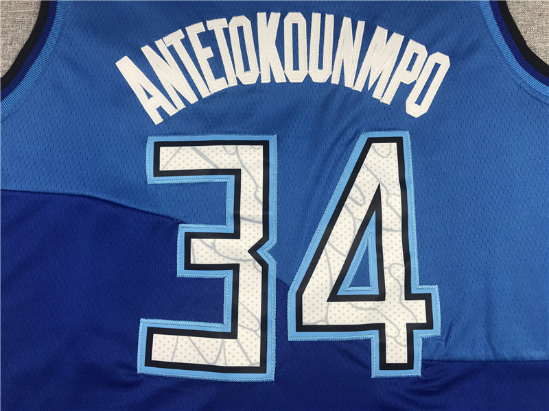 Men's Milwaukee Bucks Giannis Antetokounmpo Blue 2020/21 Swingman Player Jerseys