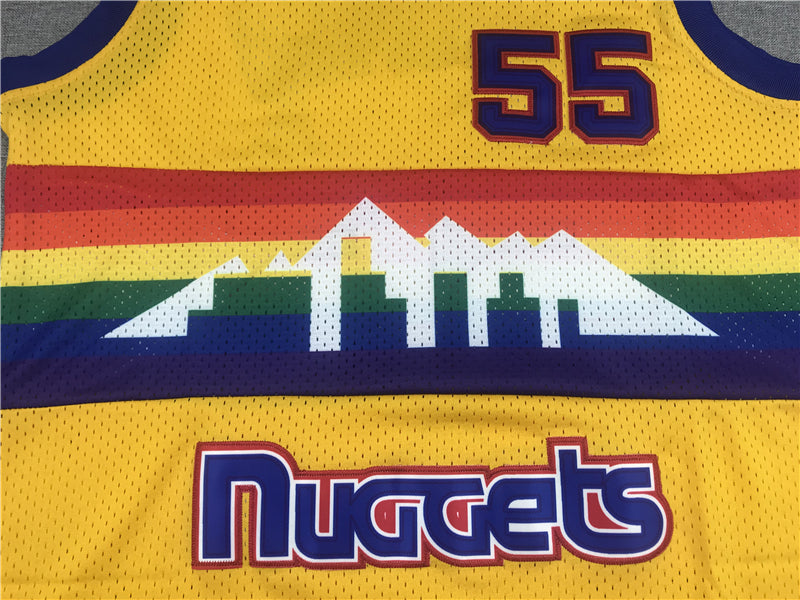 Men's Denver Nuggets Dikembe Mutombo 1991-92 Yellow Hardwood Classics Swingman Jerseys