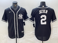 Men's New York Yankees Derek Jeter #2 Black Limited Jerseys