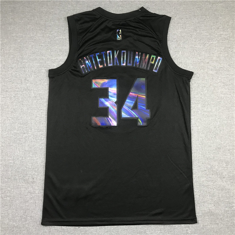 Men's Milwaukee Bucks Giannis Antetokounmpo #34 NBA Black Swingman Jerseys