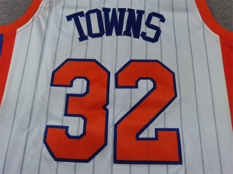 Men's New York Knicks Karl-Anthony Towns #32 White 2024/25 Swingman Player Jerseys - City Edition