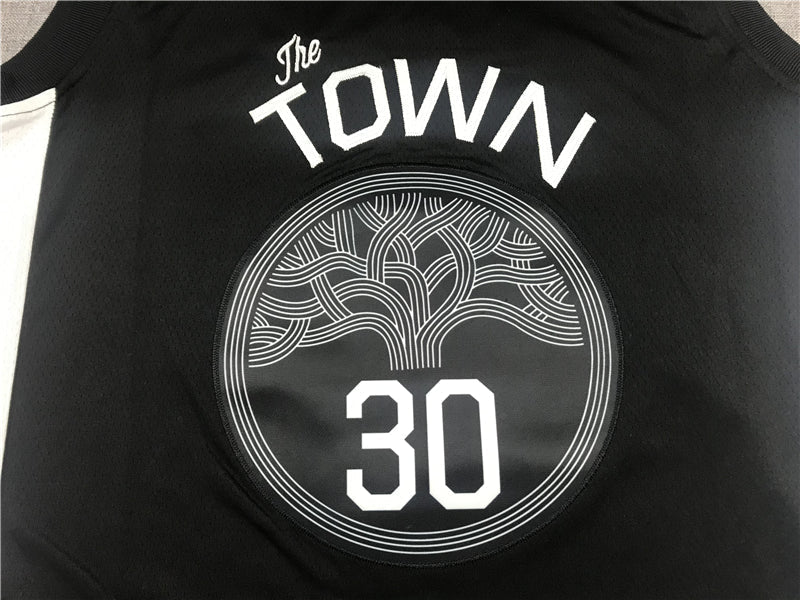 Men's Golden State Warriors Stephen Curry #30 Black Fast Break Replica Jerseys