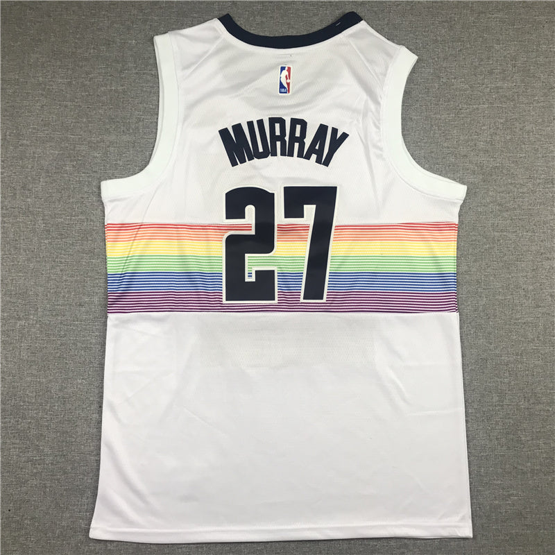 Men's Denver Nuggets Jamal Murray #27 NBA White Player Jerseys