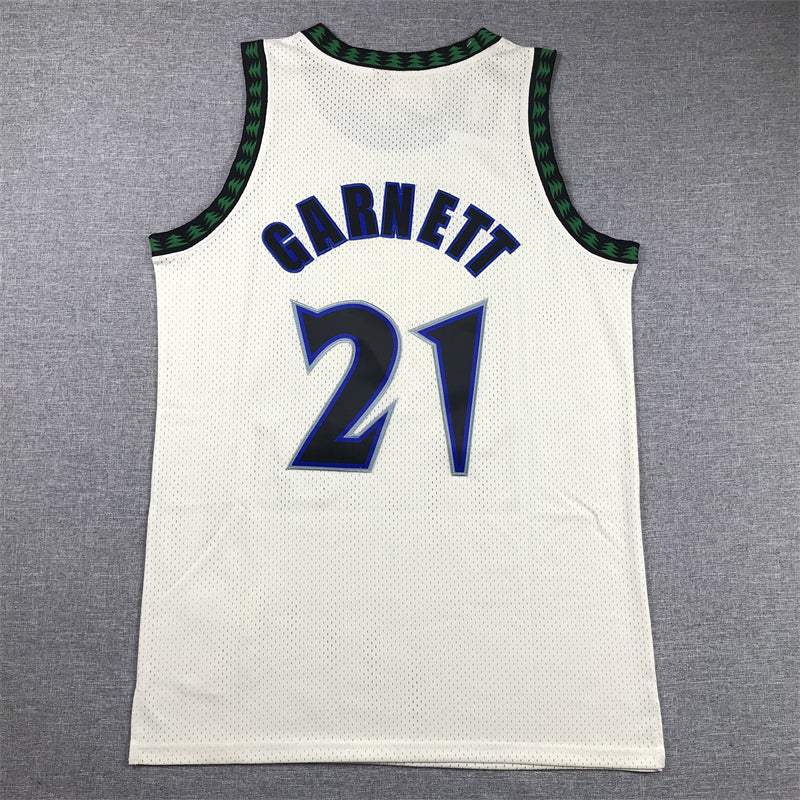 Men's Minnesota Timberwolves Kevin Garnett #21 Cream Hardwood Classics Swingman Jerseys