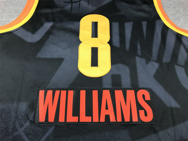 Men's Oklahoma City Thunder Jalen Williams #8 Black 2023/24 Swingman Jerseys - City Edition