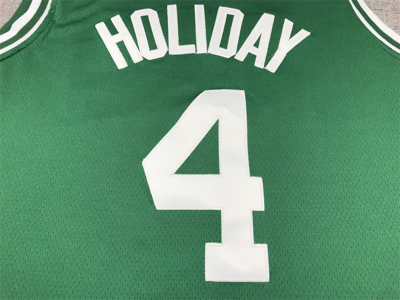 Men's Boston Celtics Jrue Holiday #4 Kelly Green Swingman Jerseys - Icon Edition