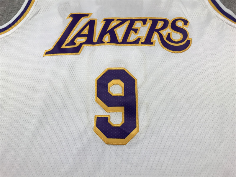 Men's Los Angeles Lakers Bronny James #9 White Swingman Player Jerseys - Association Edition