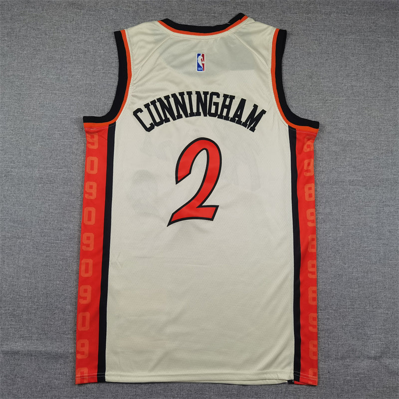 Men's Detroit Pistons Cade Cunningham #2 White 2024/25 Swingman Jerseys - City Edition