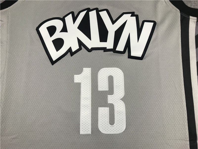 Men's Brooklyn Nets James Harden Charcoal 2020/21 Fast Break Replica Jerseys