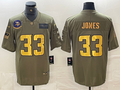 Men's Minnesota Vikings Aaron Jones #33 Olive Game Player Jerseys