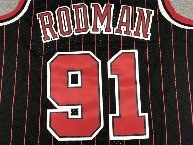 Men's Chicago Bulls Dennis Rodman Black 1995-96 Hardwood Classics Player Jerseys