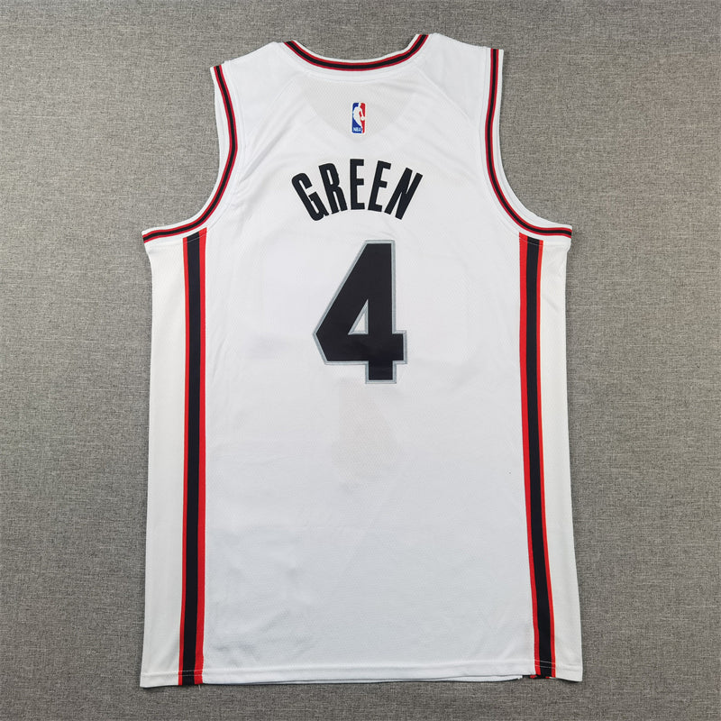 Men's Houston Rockets Jalen Green #4 White 2024/25 Swingman Player Jerseys - City Edition