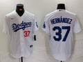 Men's Los Angeles Dodgers Teoscar Hernandez #37 White Home Limited Player Jerseys