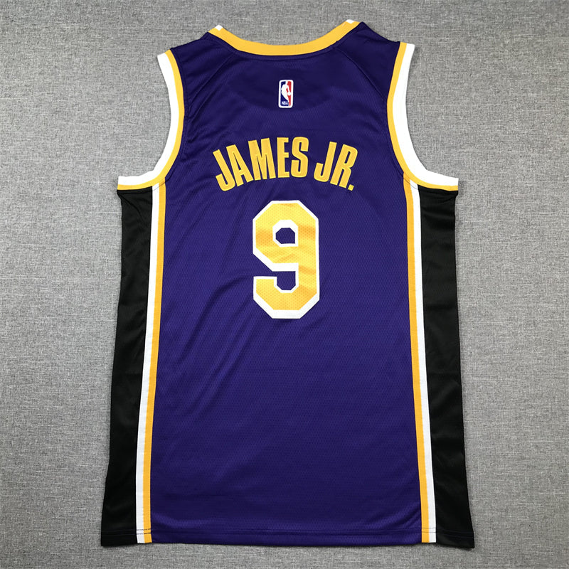 Men's Los Angeles Lakers Bronny James #9 Purple Swingman Player Jerseys - Statement Edition