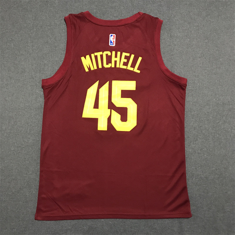 Men's Cleveland Cavaliers Donovan Mitchell #45 Burgundy Swingman Jerseys - Icon Edition