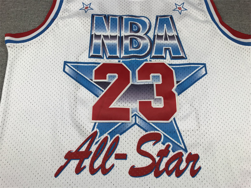 Men's 91 All Star Chicago Bulls Michael Jordan White Hardwood Classics Swingman Jerseys