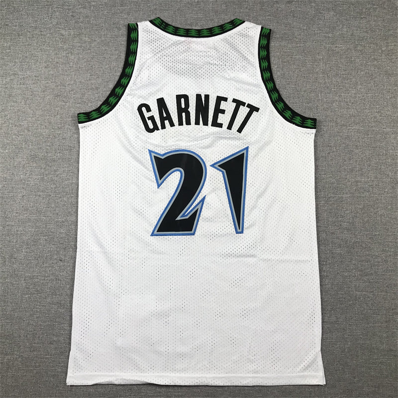 Men's Minnesota Timberwolves Kevin Garnett #21 White 1997/98 Hardwood Classics Swingman Jerseys