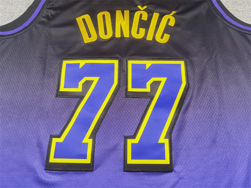 Men's Los Angeles Lakers Luka Doncic #77 Purple 2024/25 Swingman Player Jerseys - City Edition