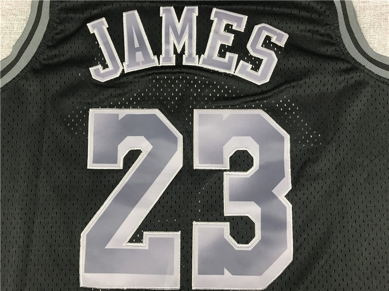 Men's Los Angeles Lakers LeBron James Black Hardwood Classics Swingman Jerseys