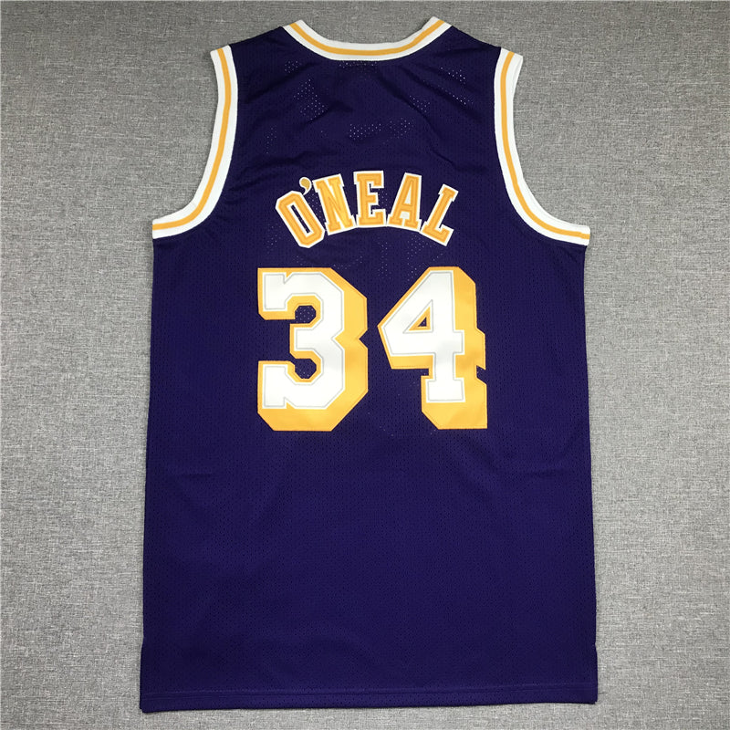 Men's Los Angeles Lakers Shaquille O'Neal #34 Purple 1996-97 Classics Jerseys